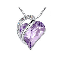 Heart Shaped Crystal Love Heart Pendant Necklace