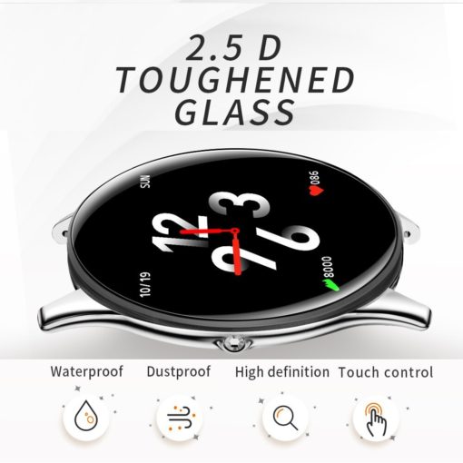 Tempered Glass Smart Fitness Tracker Waterproof Watch