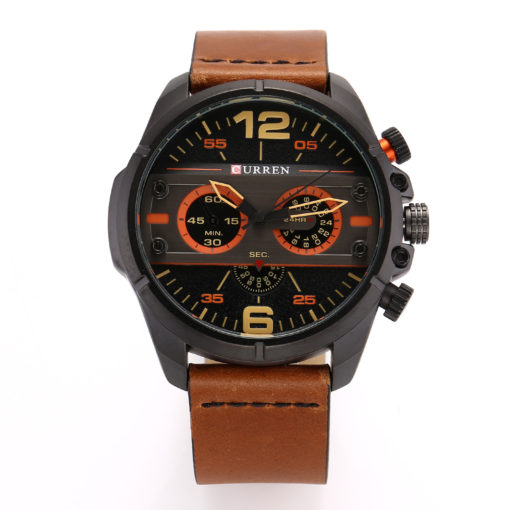 CURREN Waterproof Leather Strap Men's Sports Watch