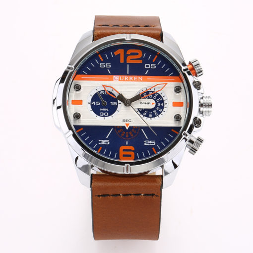 CURREN Waterproof Leather Strap Men's Sports Watch