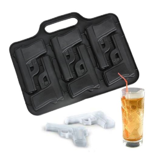 Silicone Non-Stick Gun Pistol Shape Ice Cube Mold Tray