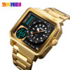 SKMEI Stainless Steel Square LED Digital Sports Watch
