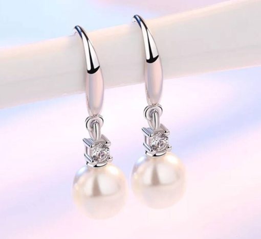 Pearl Drop Shape Pendant Fashion Earrings Jewelry