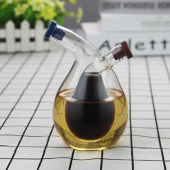 Double Glass Bottles Olive Oil Vinegar Dispenser Pourer