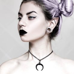Punk Style Half Moon Pendant Women Necklace Jewelry