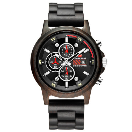 KUNHUANG Creative Wooden Men's Sports Wrist Watch