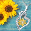 Alloy Long Chain Sun Flower Women Pendant Necklace