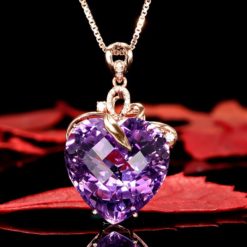 Luxury Heart Shape Rhinestone Pendant Necklace