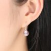 Sterling Silver Simulated Pearl Drop Women Earrings