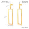 Electroplated Rectangular Steel Hollow Women's Earrings