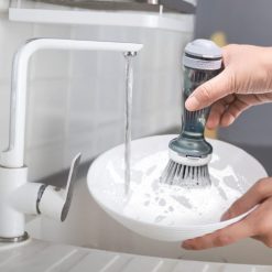 Portable Kitchen Pot Dish Scrub Brush Soap Dispenser