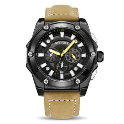 MEGIR Waterproof Analog Chronograph Leather Watch