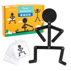 Wooden Man 24 Cognitive Cards Puzzle Learning Toys