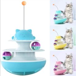 Interactive Turntable Educational Cat Play Plate Track Toy