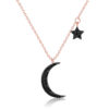Stainless Steel Black Star Moon Clavicle Chain Necklace