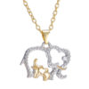 Cute Animal Double Elephant Pendant Necklace Jewelry