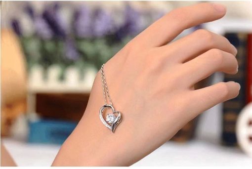 Sterling Silver Everlasting Love Heart Pendant Necklace