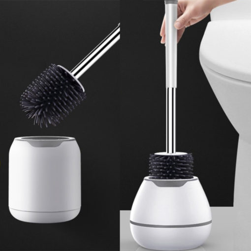 Wall Hanging Silicone Soft Bristles Toilet Cleaning Brush