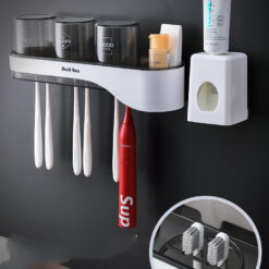 Wall Mounted Toothbrush Toothpaste Holder Dispenser