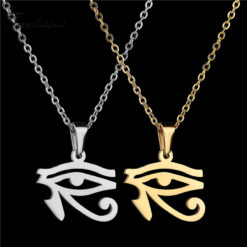 Stainless Steel Egypt Horus Eye Cut Pendant Necklace