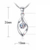 Sterling Silver Vertical Drop Shape Pendant Necklace