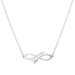 Stainless Steel Infinity Symbol Sideways Arrow Necklace