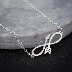 Stainless Steel Infinity Symbol Sideways Arrow Necklace