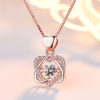 Diamond Heart Shaped Clavicle Chain Pendant Necklace