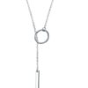 Sterling Silver Round Circle Line Pendant Necklace
