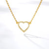 Stainless Steel Hollow Heart-shaped Zircon Necklace