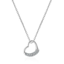 Fashion Heart Pendant S925 Silver Charm Necklace