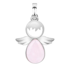 Crystal Stone Water Drop Angel Wing Pendant Necklace