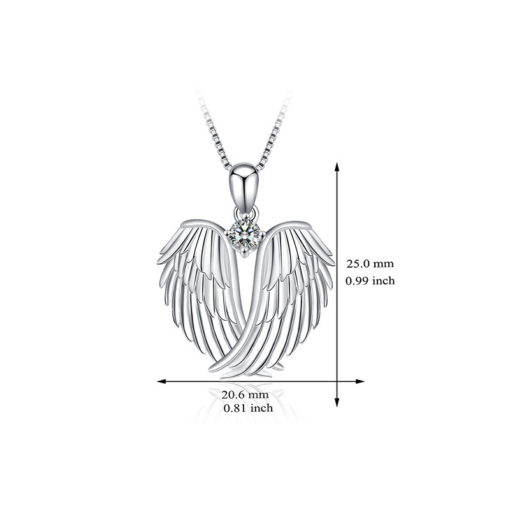 Guardian Angel Wings Pendant Birthstone Necklace
