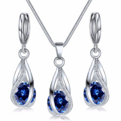 Crystal Zircon Pendant Earrings Necklace Jewelry