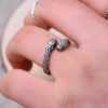 Fashionable Adjustable Snake Design Silver Ring