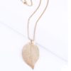 Hypoallergenic Long Chain Leaf Pendant Necklace