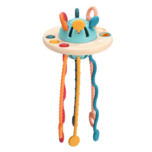 Silicone Flying Saucer Pull String Baby Educational Toy