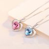 Heart-Shaped Sterling Silver Crystal Pendant Necklace