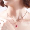 Crystals Rose Flower Clavicle Chain Pendant Necklace