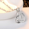 Double Heart Clavicle Chain Pendant Silver Necklace