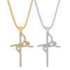 Religion Cross Diamond Pendant Charm Necklace