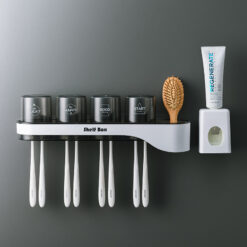 Wall Mounted Toothbrush Toothpaste Holder Dispenser