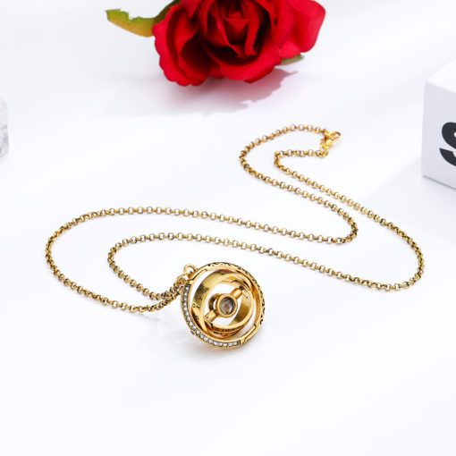 Rotating Astronomical Ball Women's Pendant Necklace - Image 5