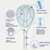 Electric Rechargeable Large Mesh Mosquito Fly Swatter