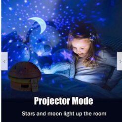 Mushroom-Shaped LED Night Light Star Projector Lamp
