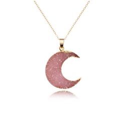 Fashion Crescent Moon Woman Pendant Necklace