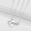 Sterling Silver Heart Key Pendant Couple Necklace