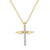 Angel Wings Cross Diamond Pendant Choker Necklace