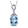 Diamond Sea Sapphire Pendant Clavicle Chain Necklace