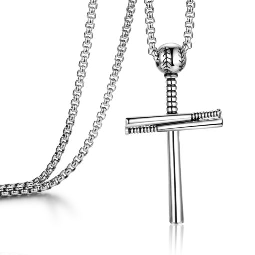 Creative Stainless Steel Baseball Pendant Necklace